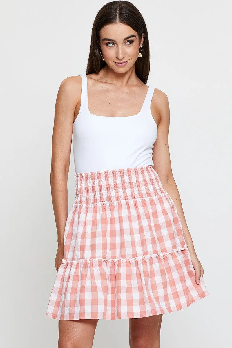 Check Flare Skirt Mini High Rise Bestseller Item