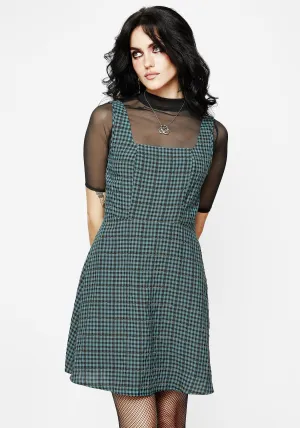 Wide Range Motion City Scene Restless Check Mini Apron Dress