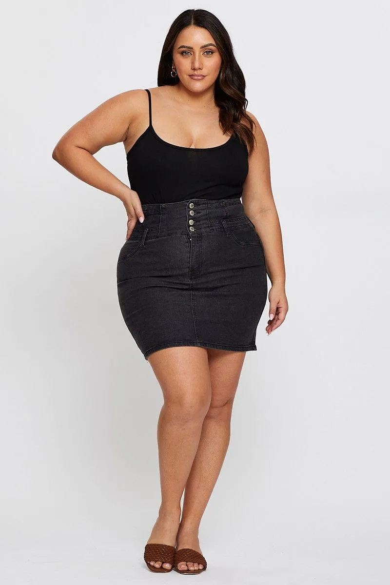 Vision Fit Black Cotton Bodysuit Sleeveless