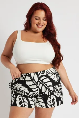 PressureRelief Seams Black Abstract Relaxed Shorts High Rise