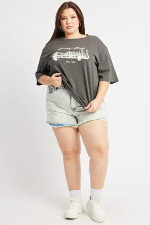 CompressiveFitFabric Denim Relaxed Shorts High Rise