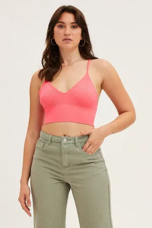 Warm Socks Convertible Style Pink Bralette Seamless