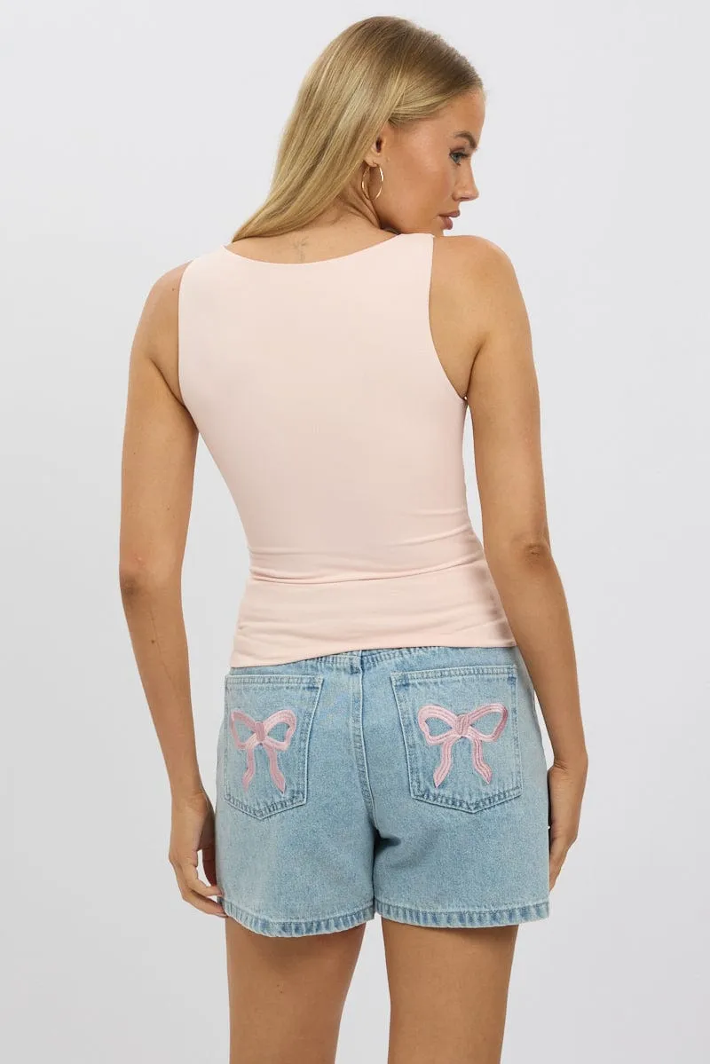 Pink Tank Top Sleeveles Boat Neck Supersoft Spark Glow Kid Play