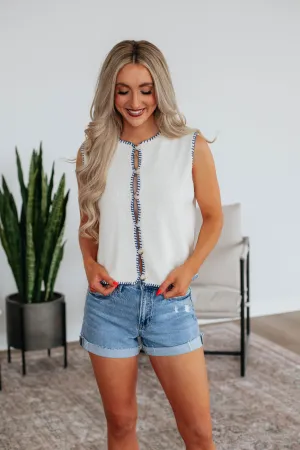 Light Warmth Breathable mesh lining Larkin Sweater Vest - Cream Mix