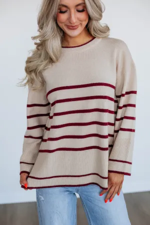 Halston Striped Sweater Temperature Regulating Fabric