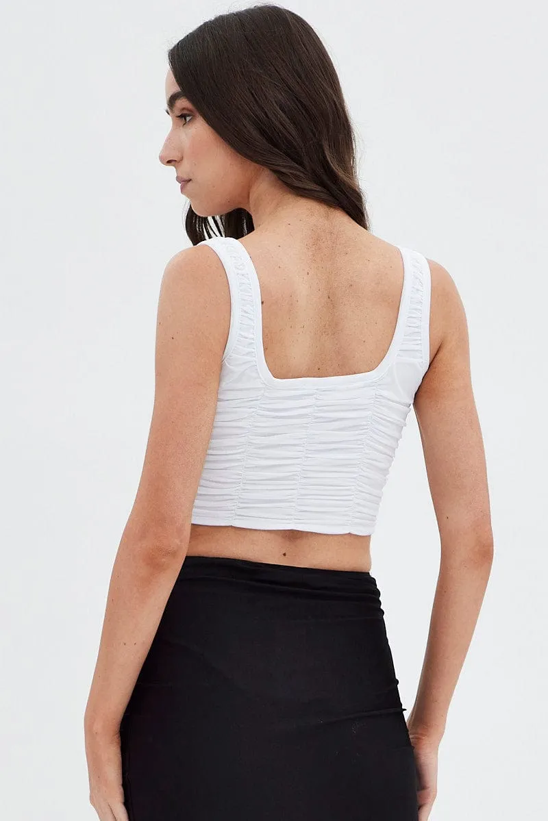 Black Ruched Midi Skirt Soft Palette