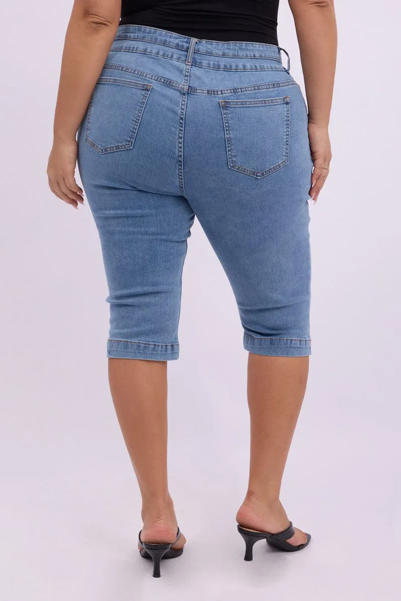 Essential Wear Denim Capri Jeans High Rise