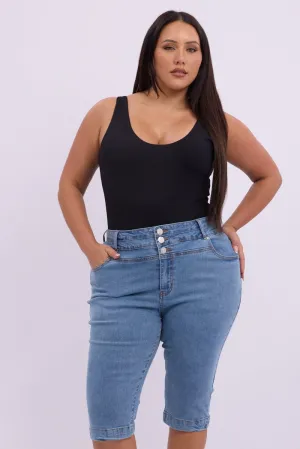 All Rounder Denim Capri Jeans High Rise