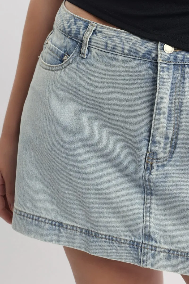 Denim Skort Skirt Pull On Style