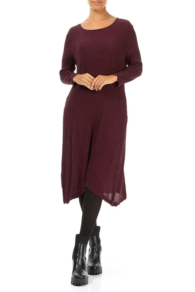Light Sweatshirt Merlot Silk Viscose Shift Dress