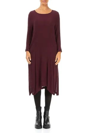 Merlot Silk Viscose Shift Dress OdorResistantFabric