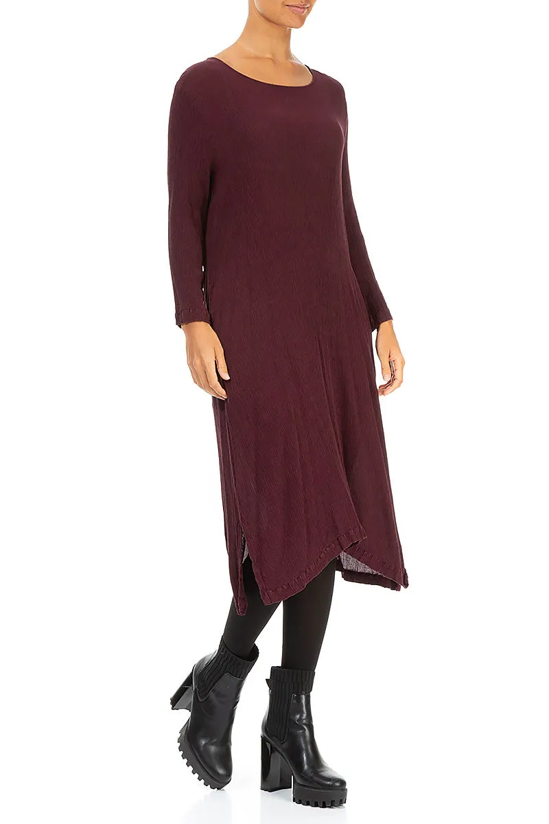 Merlot Silk Viscose Shift Dress Tech Mood