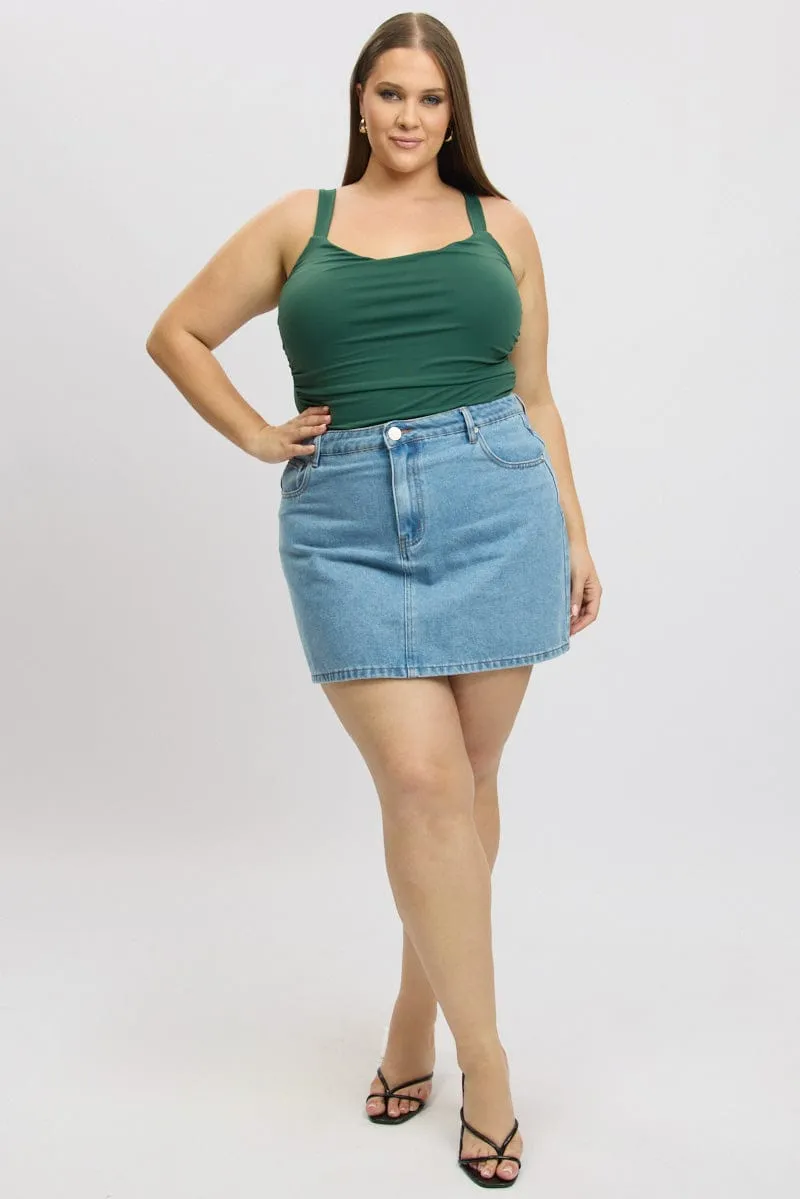 Green Bodysuit supersoft UltraSoft Texture FoldableDesign