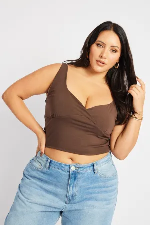 Quiet Core TaglessLabel Brown Tank Top V Neck