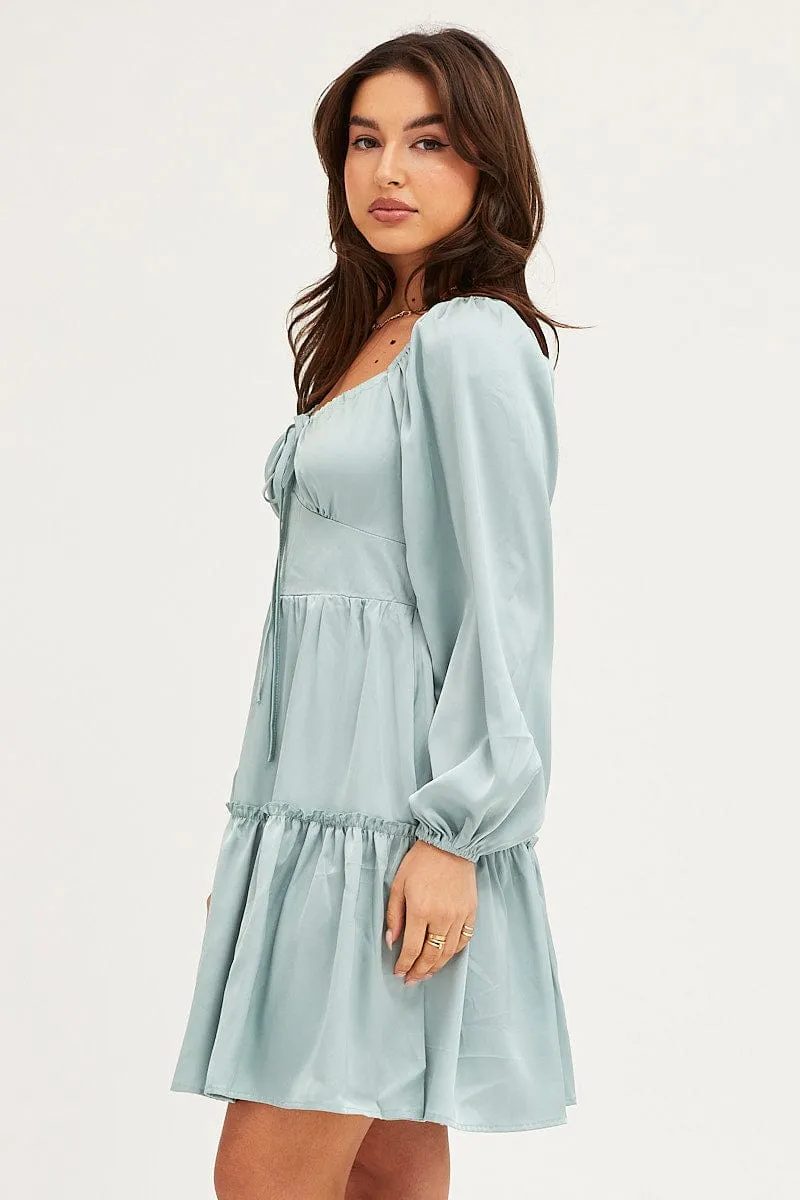 Green Ruffle Skater Dress NoIrritationSeams Spirit Glow