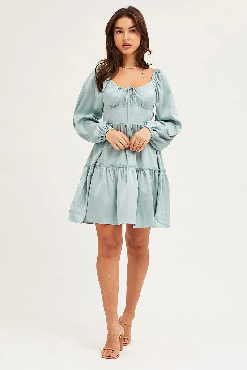 Surf Mood Team Edge Green Ruffle Skater Dress