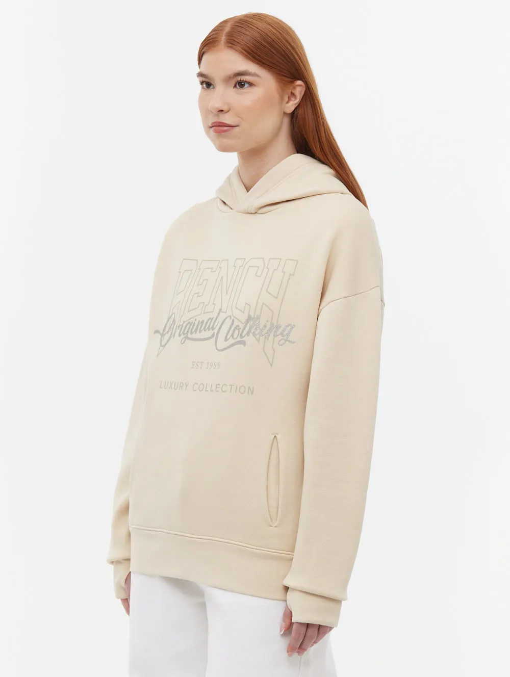 Theda Athletic Logo Oversize Hoodie Charm Core Outdoor Comfort