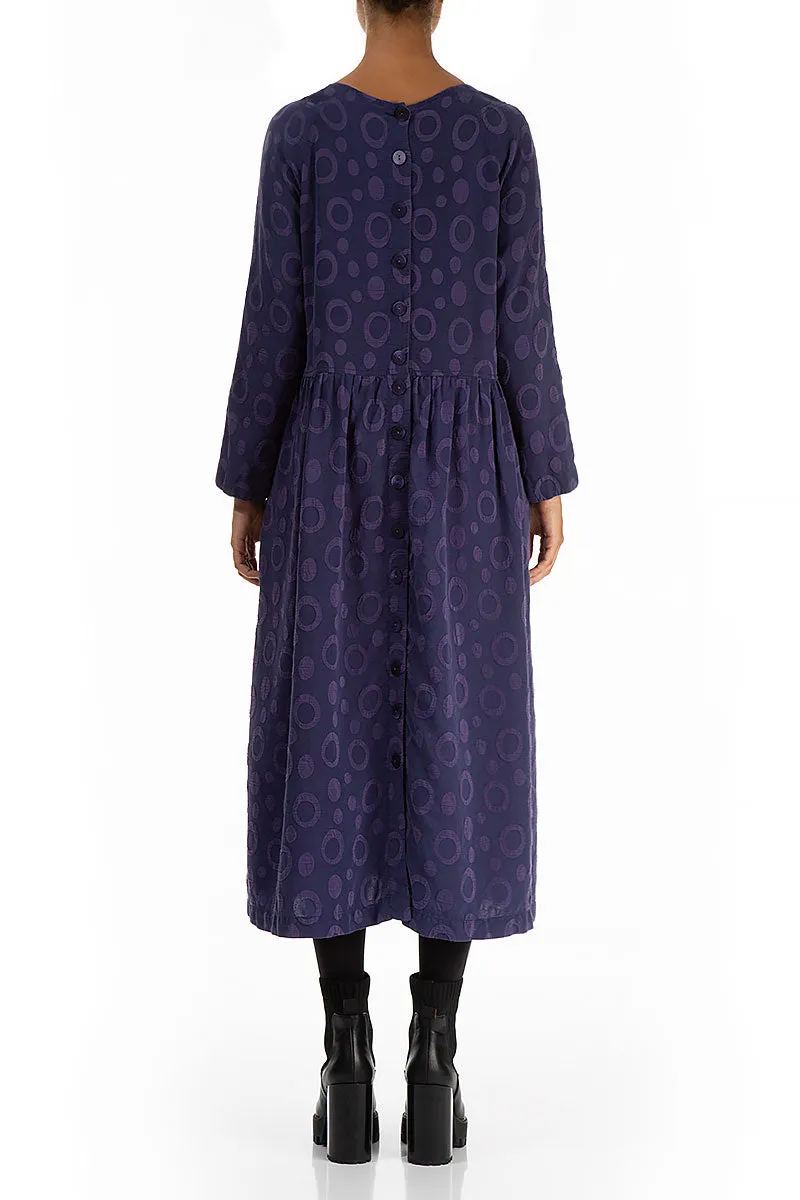 Buttoned Back Rings Royal Purple Silk Dress Brave Mode AntibacterialMaterial