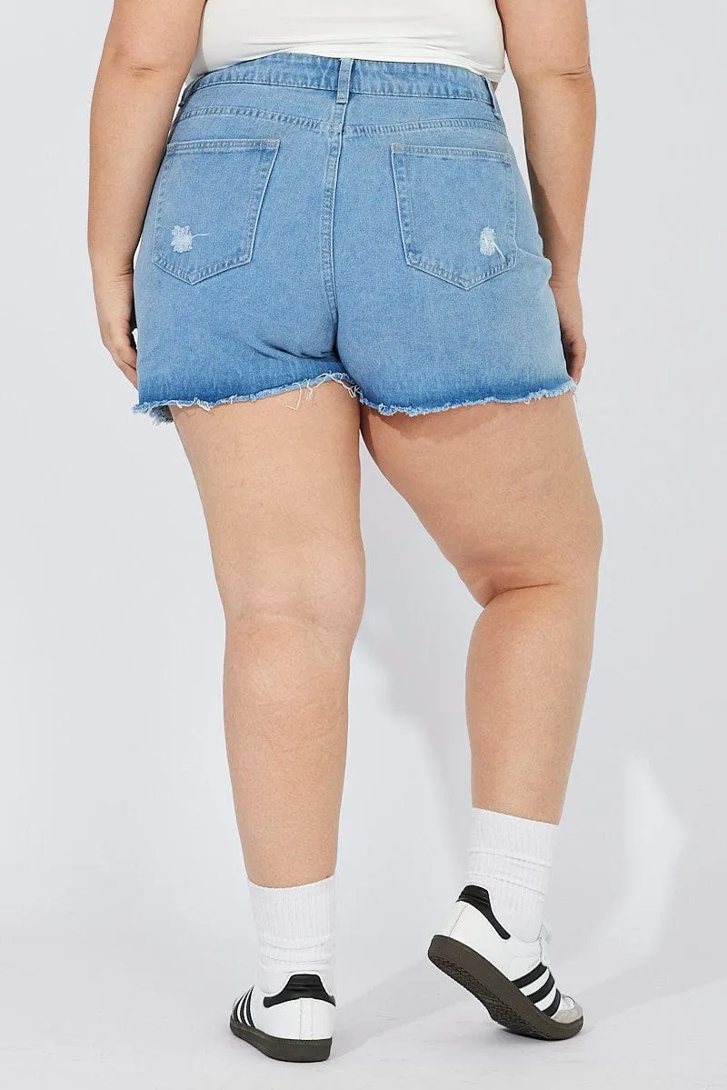All-Day Fit Stretch Ease Denim Relaxed Shorts High Rise