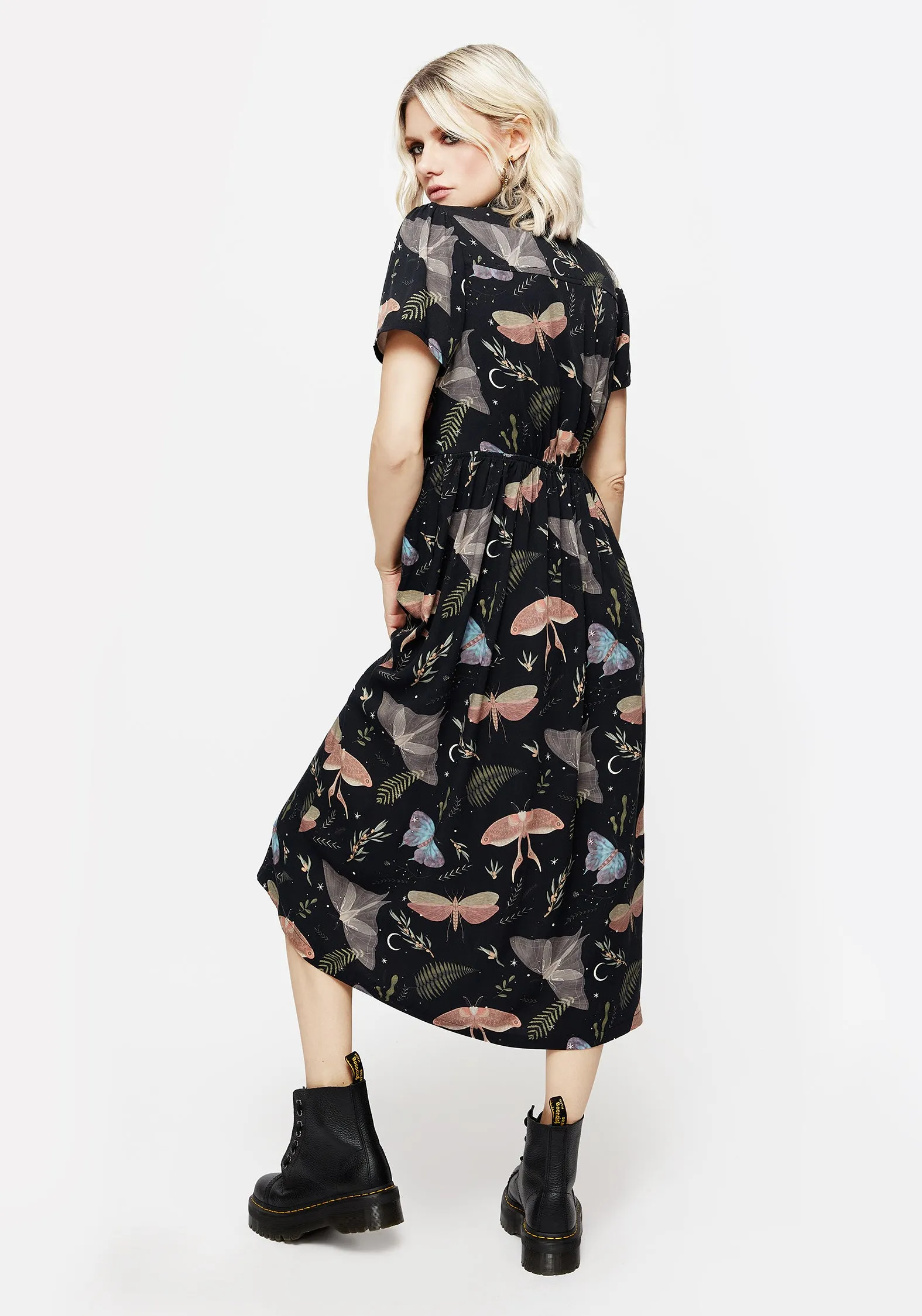 Nightmoth Midi Shirt Dress Elegant Look