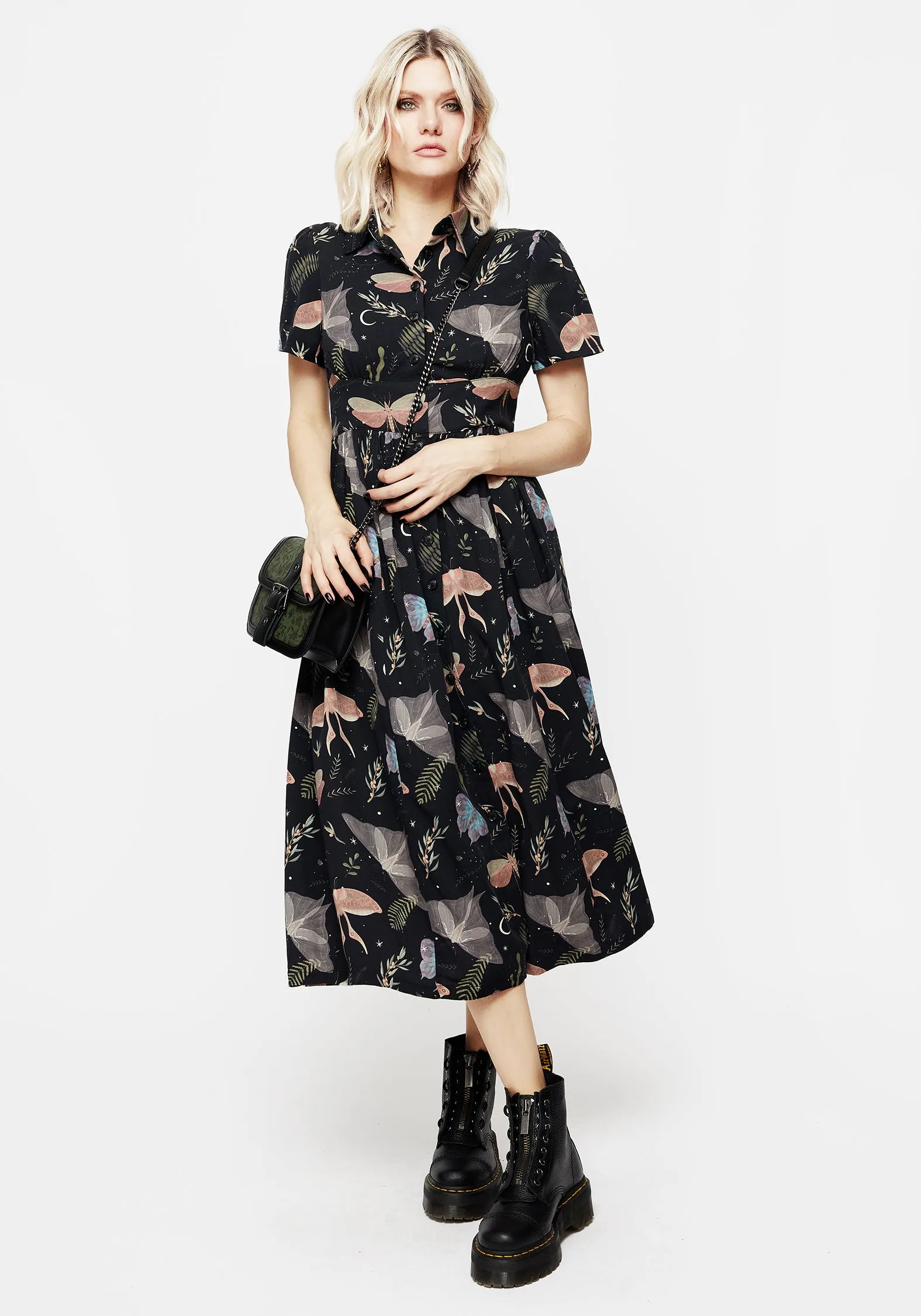 Nightmoth Midi Shirt Dress Comfortable Style