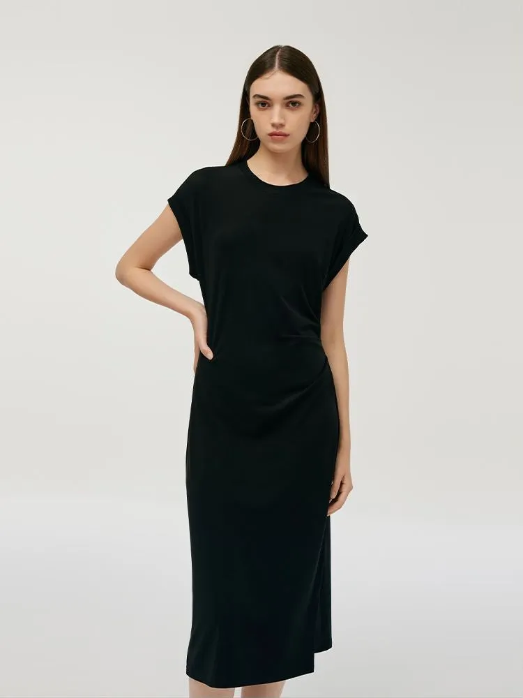 Acetate Side Slit Women Midi Dress Body Confident