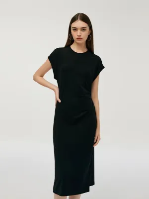 Acetate Side Slit Women Midi Dress Body Confident