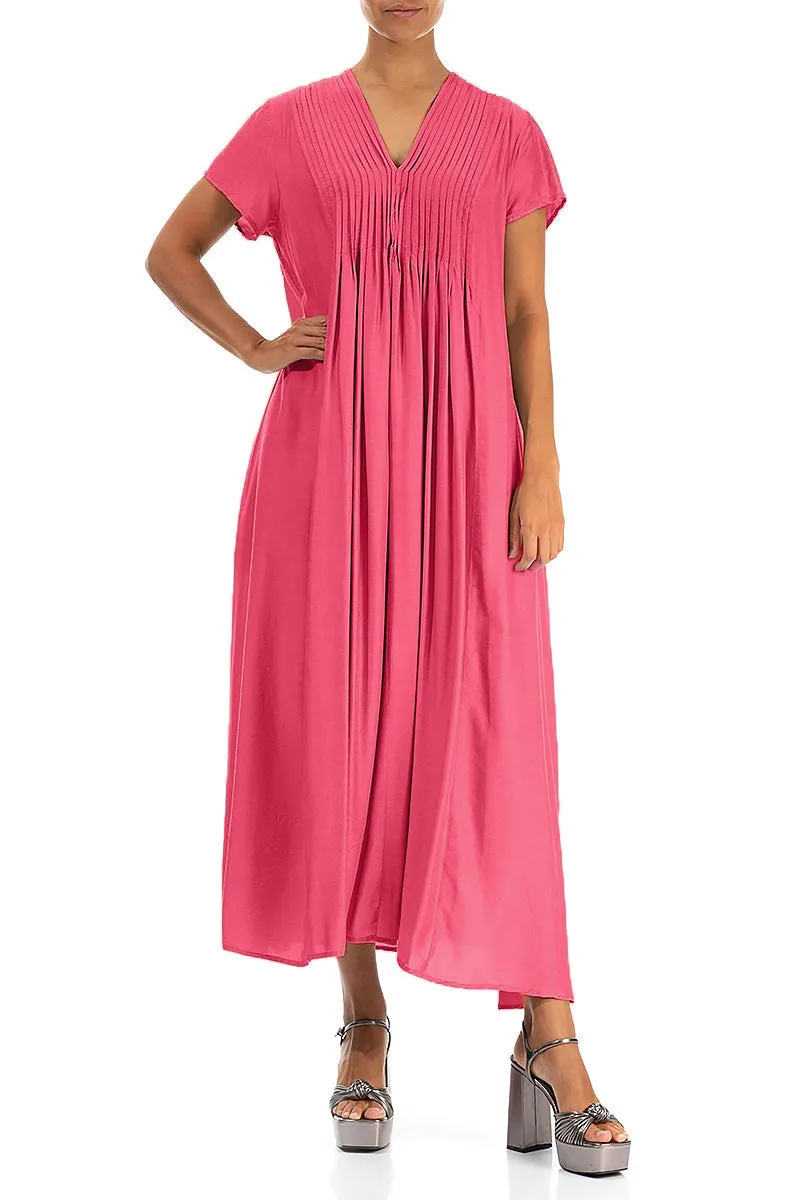 Chic Design Romantic Raspberry Silk Bamboo Dress
