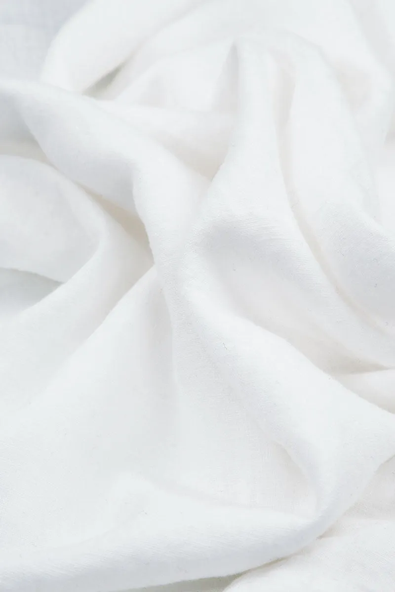 Buttoned White Linen Dress HeatReflective Lining Winter Protection