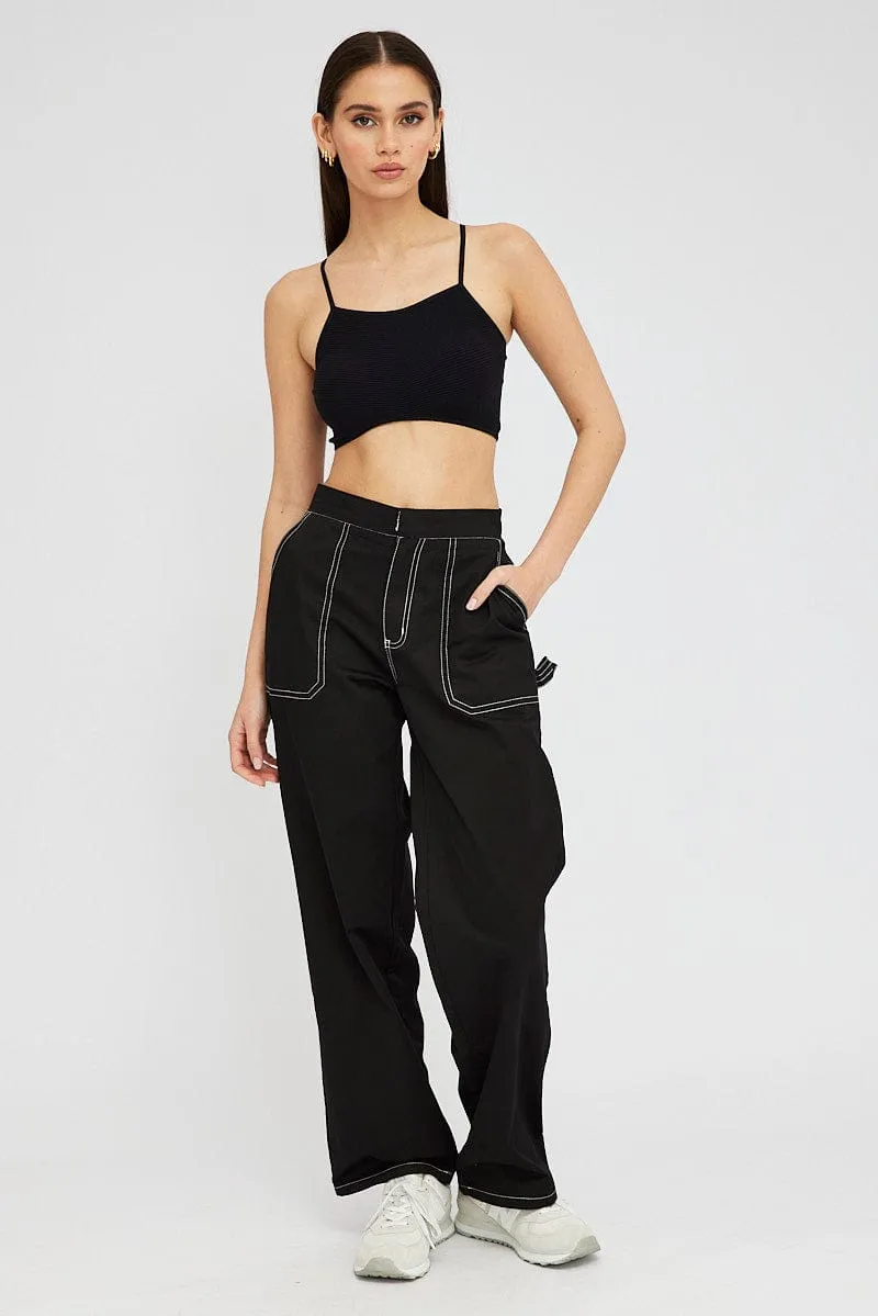 Outdoor Comfort Black Bralette Seamless