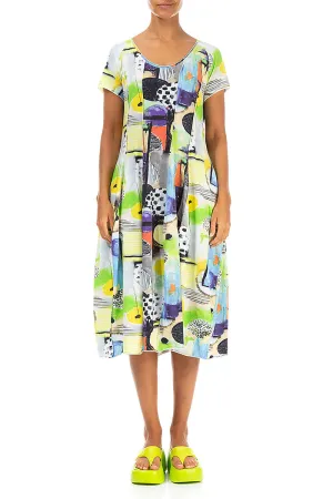 AdjustableWaistband Simple Style Exposed Seams Artmaze Cotton Dress