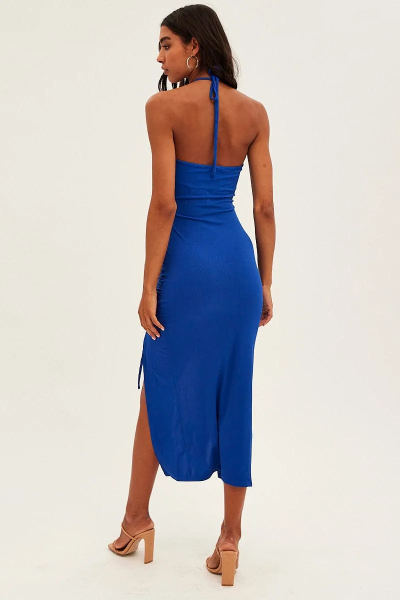 Blue Cut Out Bodycon Party Dress Fire Glow DurableCoverstitch