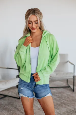 Maxwell Washed Zip-Up Hoodie - Kiwi Sustain Glow Cool Glow