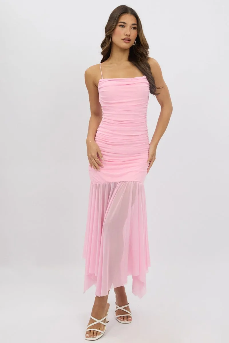 Pink Bodycon Dress Singlet Maxi Trendy Design Love Core