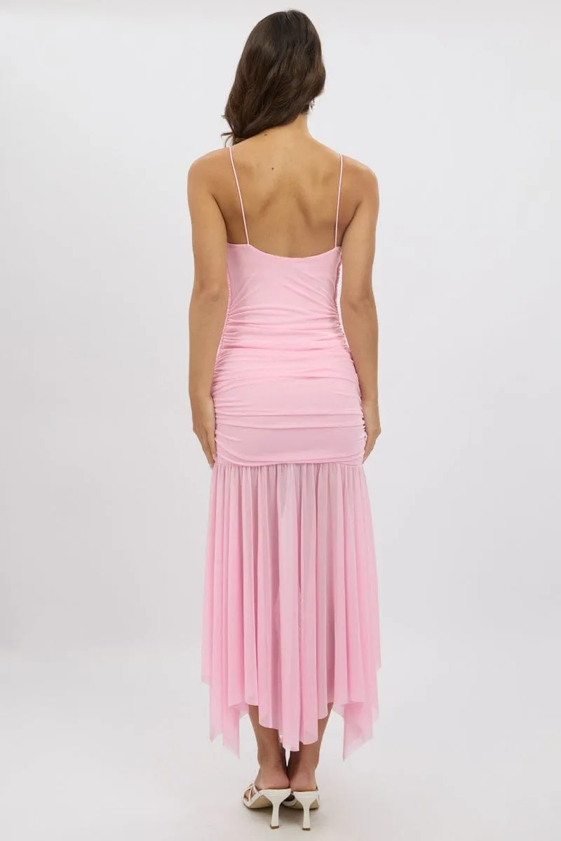 AntimicrobialTreatment LowProfile Pink Bodycon Dress Singlet Maxi