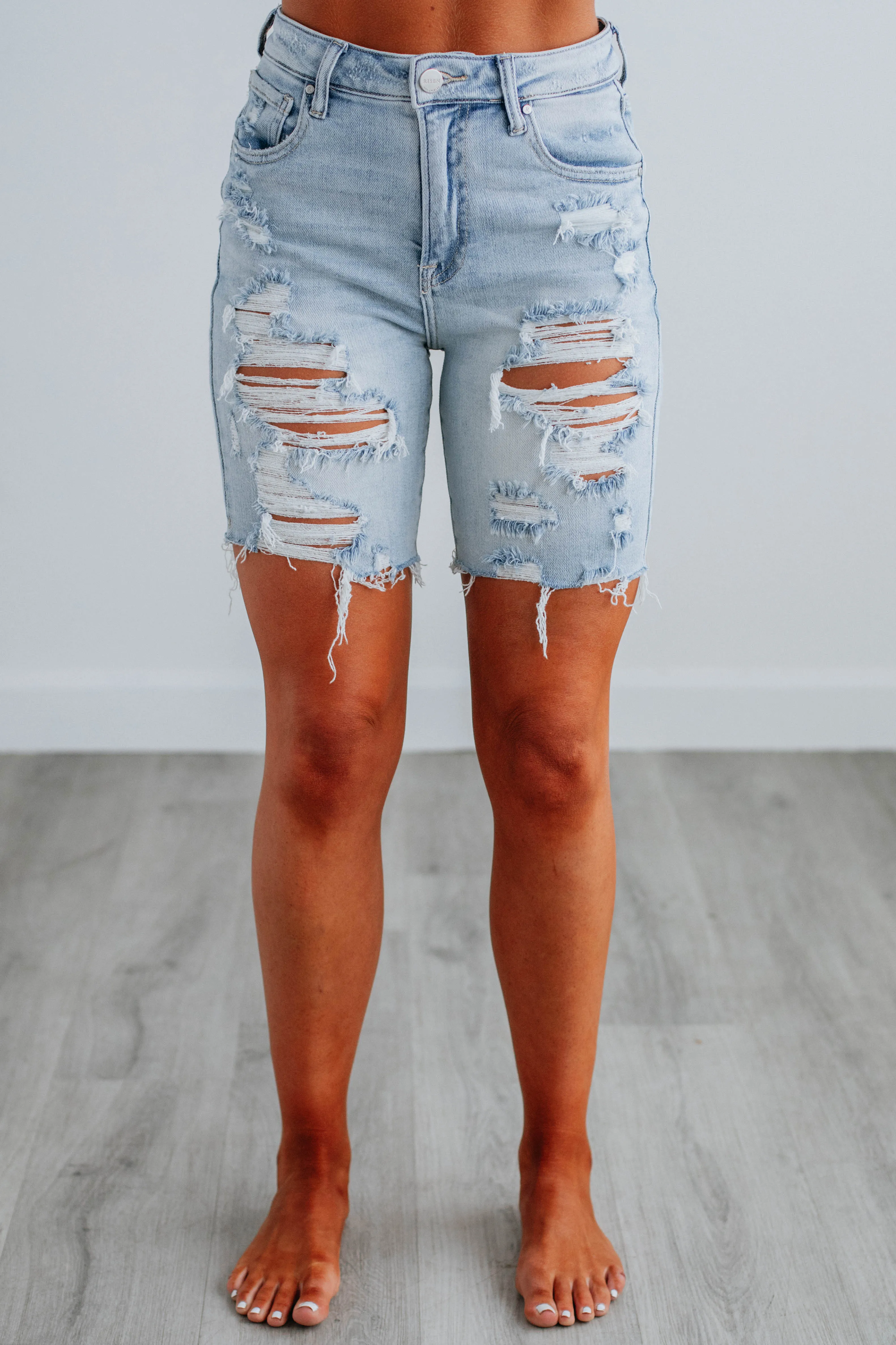 Baker Risen Shorts - Light Wash Mid - rise fishing outfit