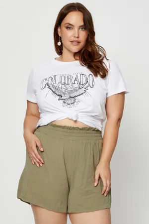 White Graphic T-shirt Crew Neck Short Sleeve Cotton Animal print wildness Sporty Appeal