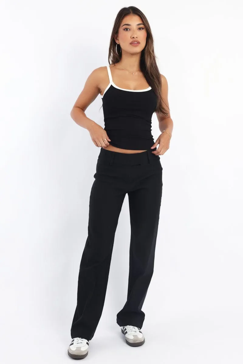 Black Tank Top Sleeveless Rib Organic Ease