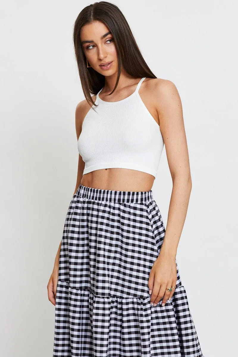 White Rib Top Seamless Crop AdaptiveFit