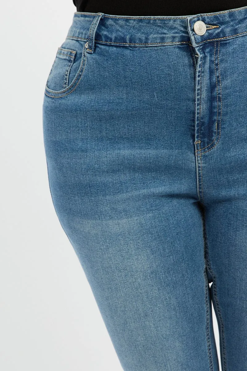 No Bulk Seam Design Denim Skinny Jeans High Rise