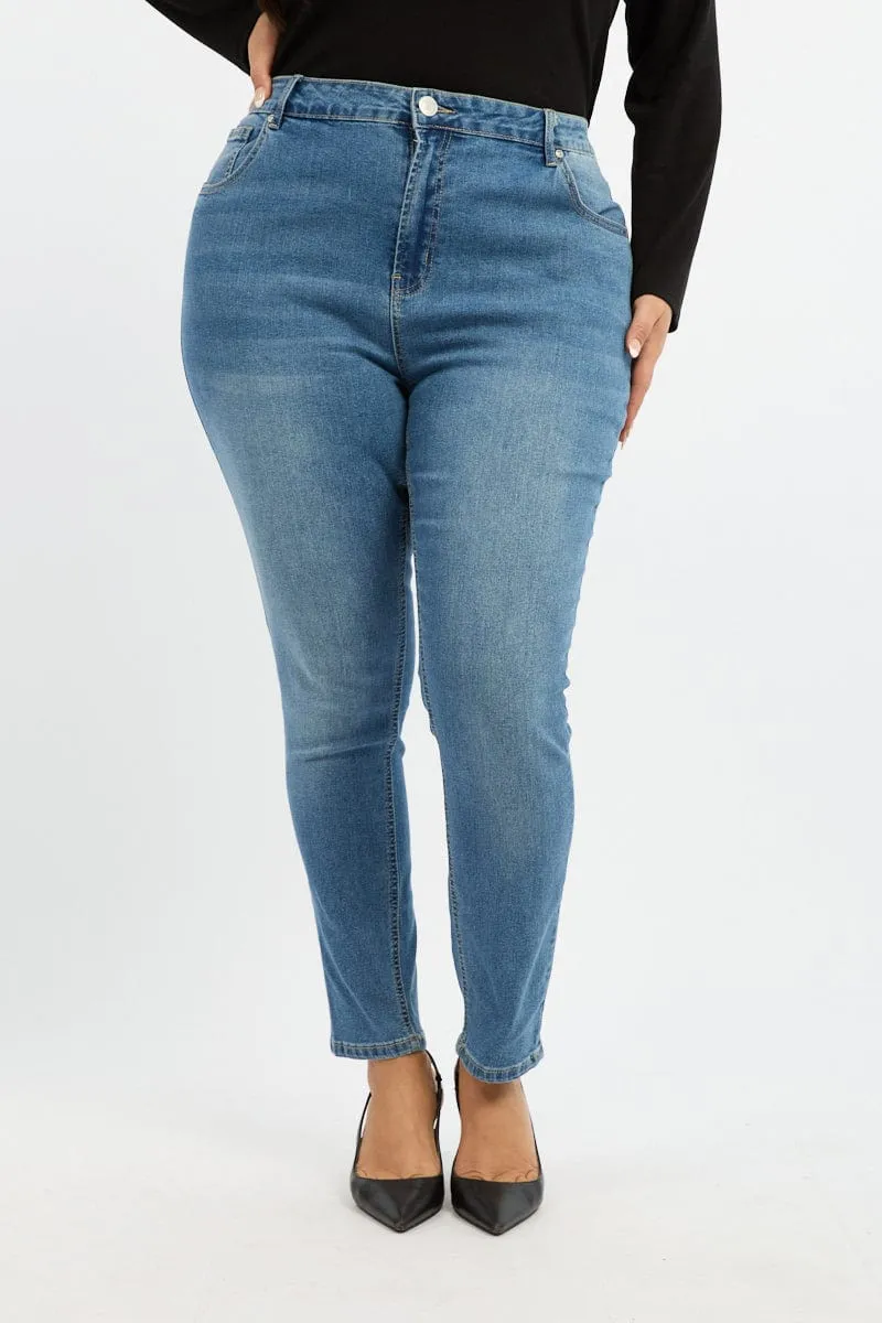 Belt Loop Reinforcement Versatile Fit Denim Skinny Jeans High Rise