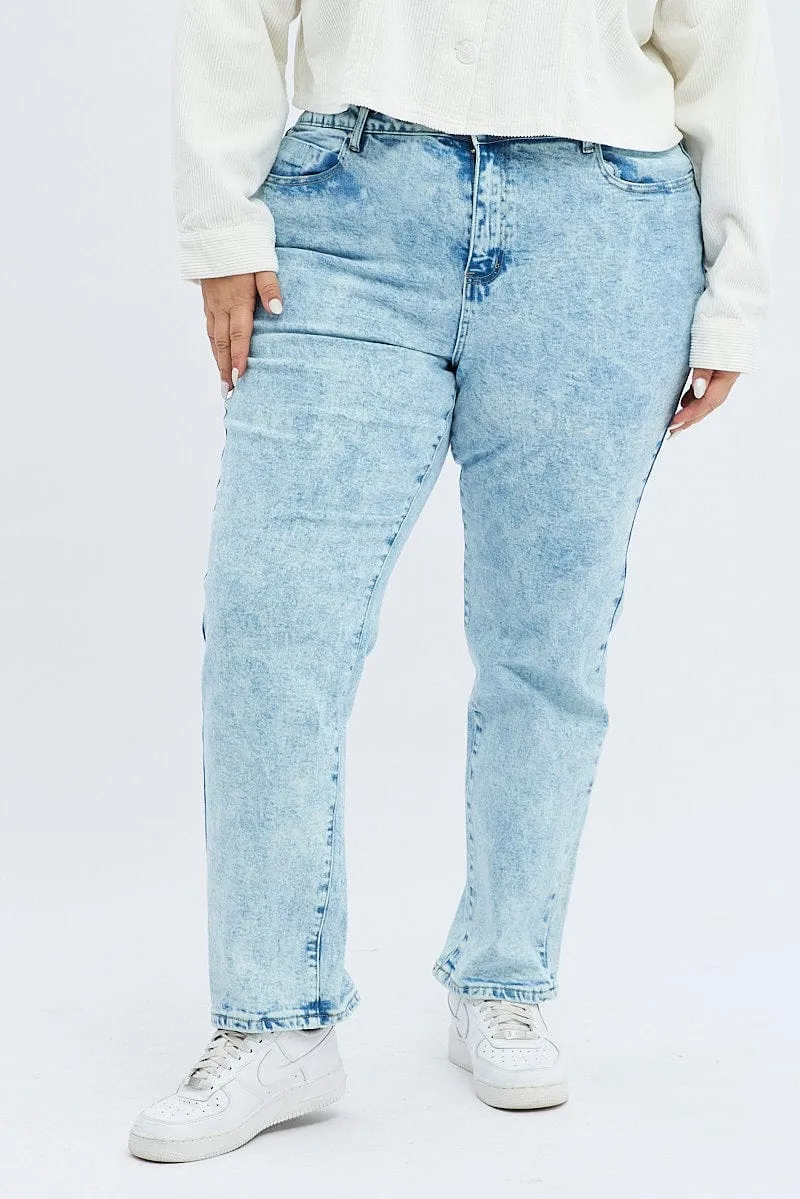 Denim Mom Denim Jeans High Rise Softened Texture Comfortable Outfit