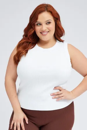 White Tank Top Sleeveless Crew Neck QuickRelease Fasteners