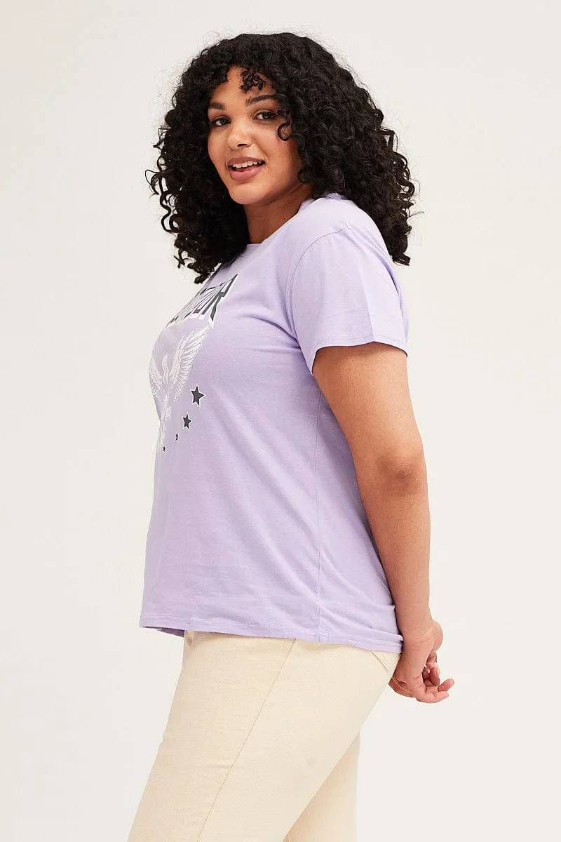 casual top Purple Short Sleeve World Tour Regular T-shirt