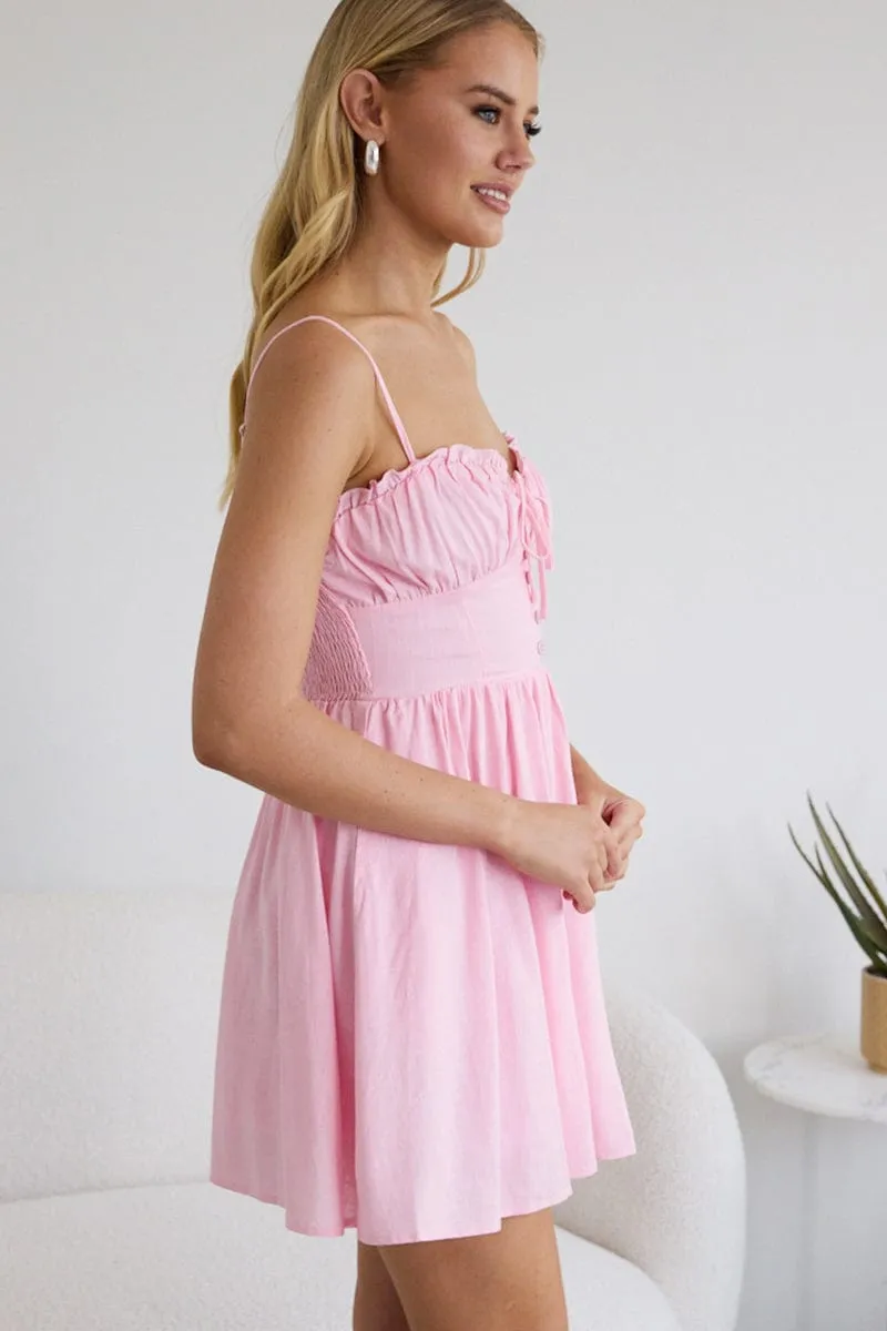 Hot Pop City Star Pink Fit And Flare Dress Mini