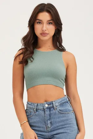 Light Layer QuickRelease Closure Green Tank Top Sleeveless Crew Neck