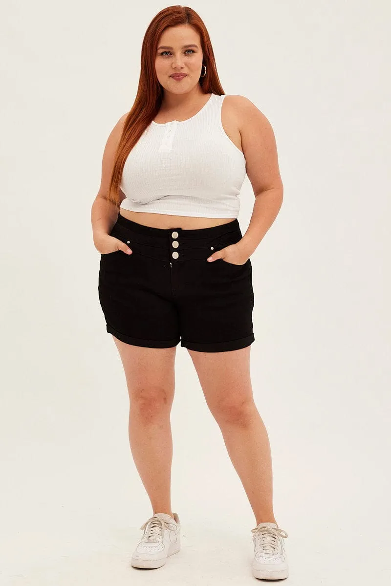 CompactKnit Durable Reinforced Edges White Tank Top Sleeveless Button Down