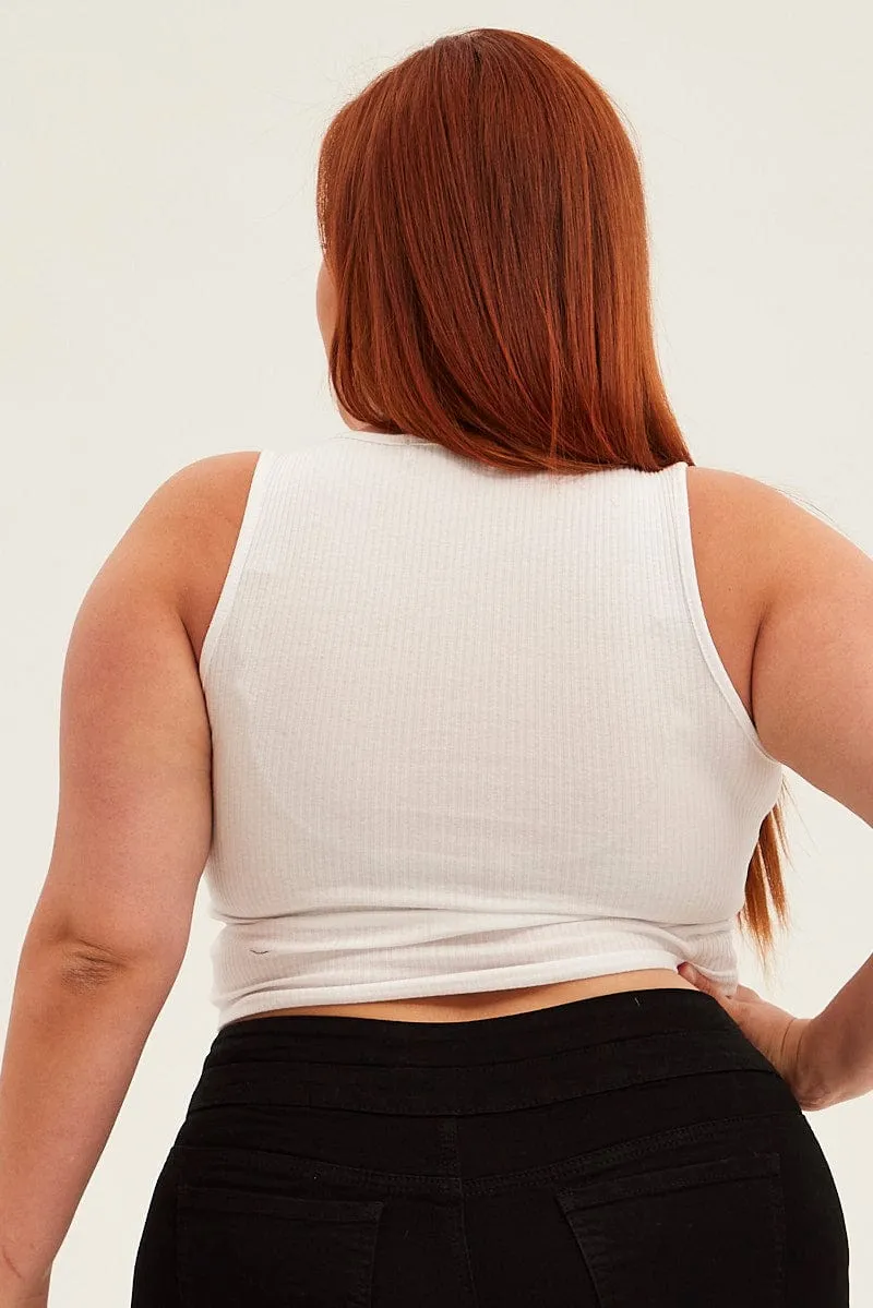 ThermalRegulating Layer Work-Ready White Tank Top Sleeveless Button Down