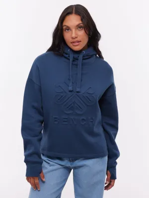 Elaina Deboss Hoodie - Blue Club Mode Tight Net