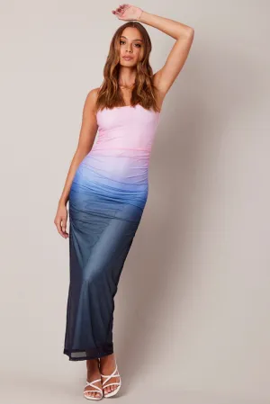 Pink Bodycon Dress Ombre Singlet Maxi Polish Core Free Mind